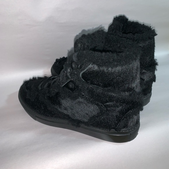 BALENCIAGA size 36 black ponyhide/shearling SNEAKS - Picture 14 of 16